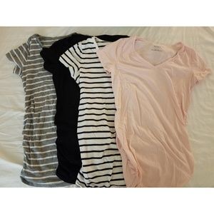 Motherhood maternity tshirt bundle striped small